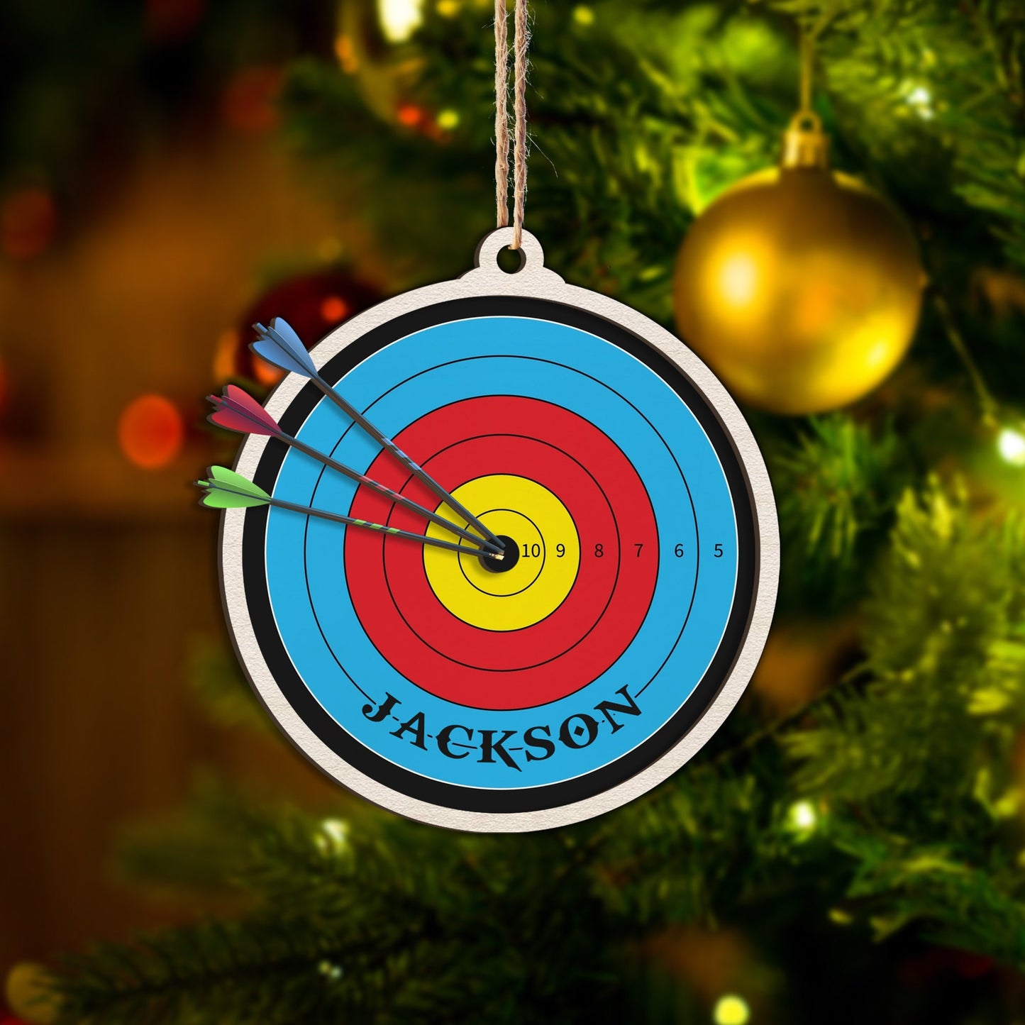 Personalized Archery Layered Wood Ornament, Custom Archery Christmas Tree Ornament, Archery Christmas Home Decor, Xmas Gift for Archer