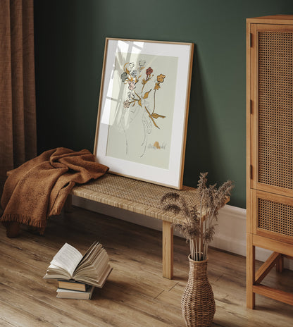 Rare Andy Warhol Flower drawing poster, Andy Warhol Flower Print, Flower Hand poster, Andy Warhol Wall art decor, Warhol Home Decor