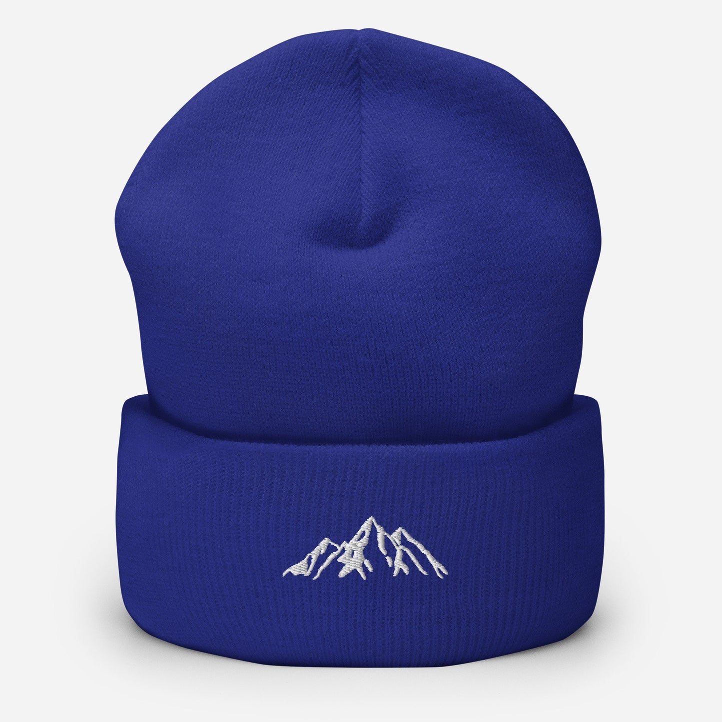 Embroidered Mountain Cuffed Beanie, Nature Inspired Hat, Outdoor Living Toque