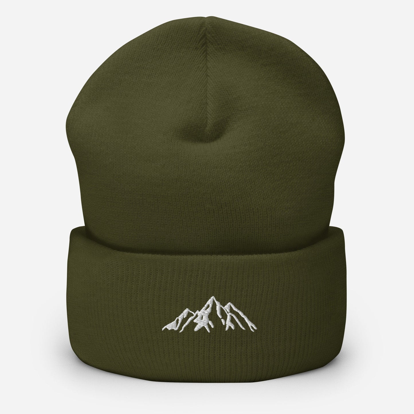 Embroidered Mountain Cuffed Beanie, Nature Inspired Hat, Outdoor Living Toque