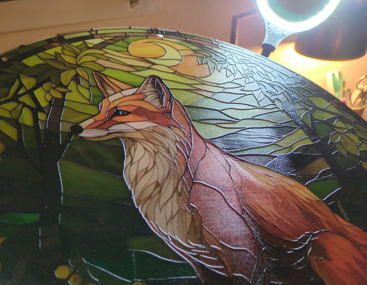 Black Whippet: Stained Glass Style Window Hanging
