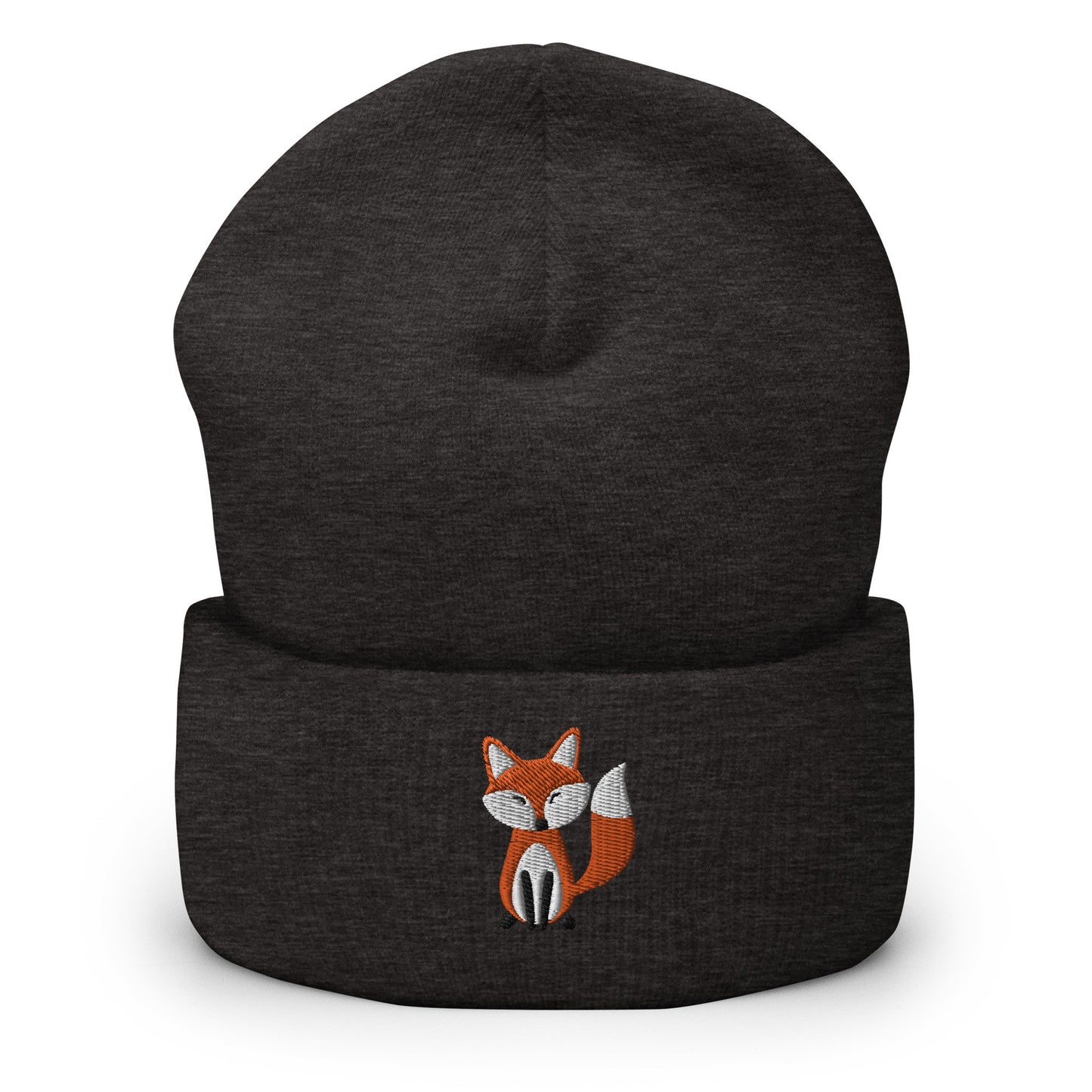 Embroidered Fox Beanie, Winter Warm Unisex Beanie Hat, Animal Lover Toque, Fox Lovers Gift Idea, Fox Beanie Hat for Kids or Adults