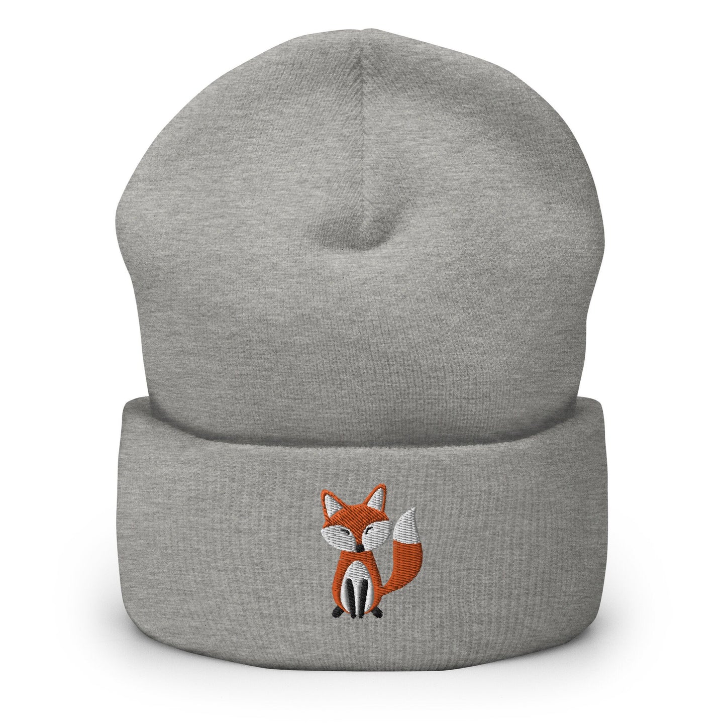 Embroidered Fox Beanie, Winter Warm Unisex Beanie Hat, Animal Lover Toque, Fox Lovers Gift Idea, Fox Beanie Hat for Kids or Adults