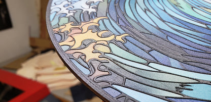 Japanese Bay: Stained Glass Style Window Hanging
