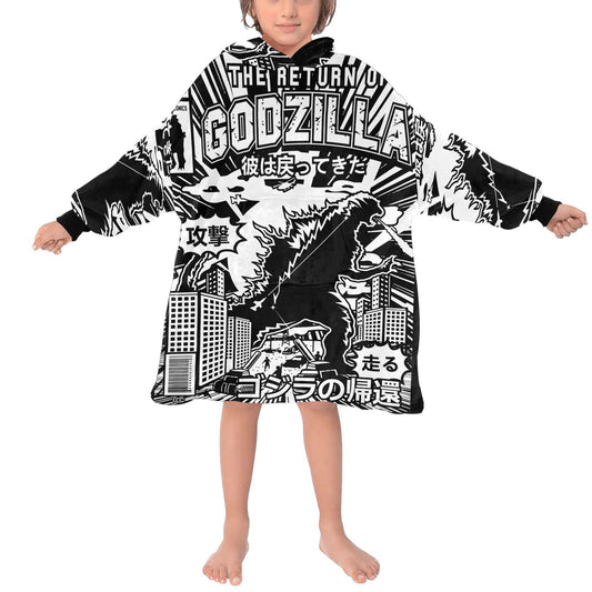 Godzilla Kids Blanket Hoodie Godzilla