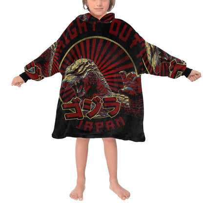Godzilla Kids Blanket Hoodie Godzilla Gojira Kaiju