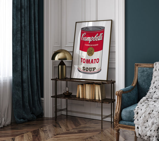 Andy Warhol Tomato Soup pop art poster, Andy Warhol Tomato Soup Print, Campbell Soup Poster, Kitchen wall decor, Warhol wall decor