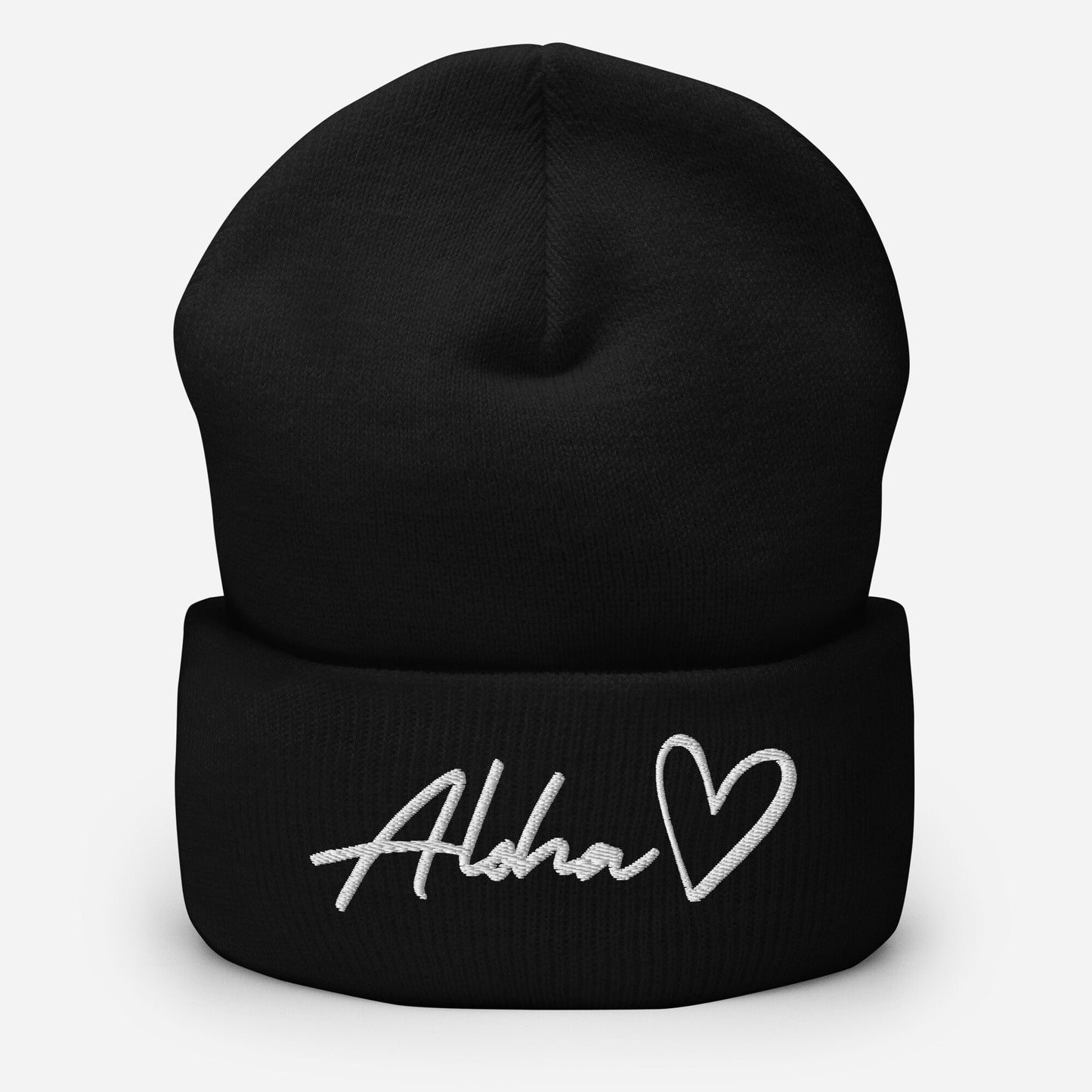 Aloha Love Embroidered Cuffed Beanie Winter Hawaii Aloha Vibes