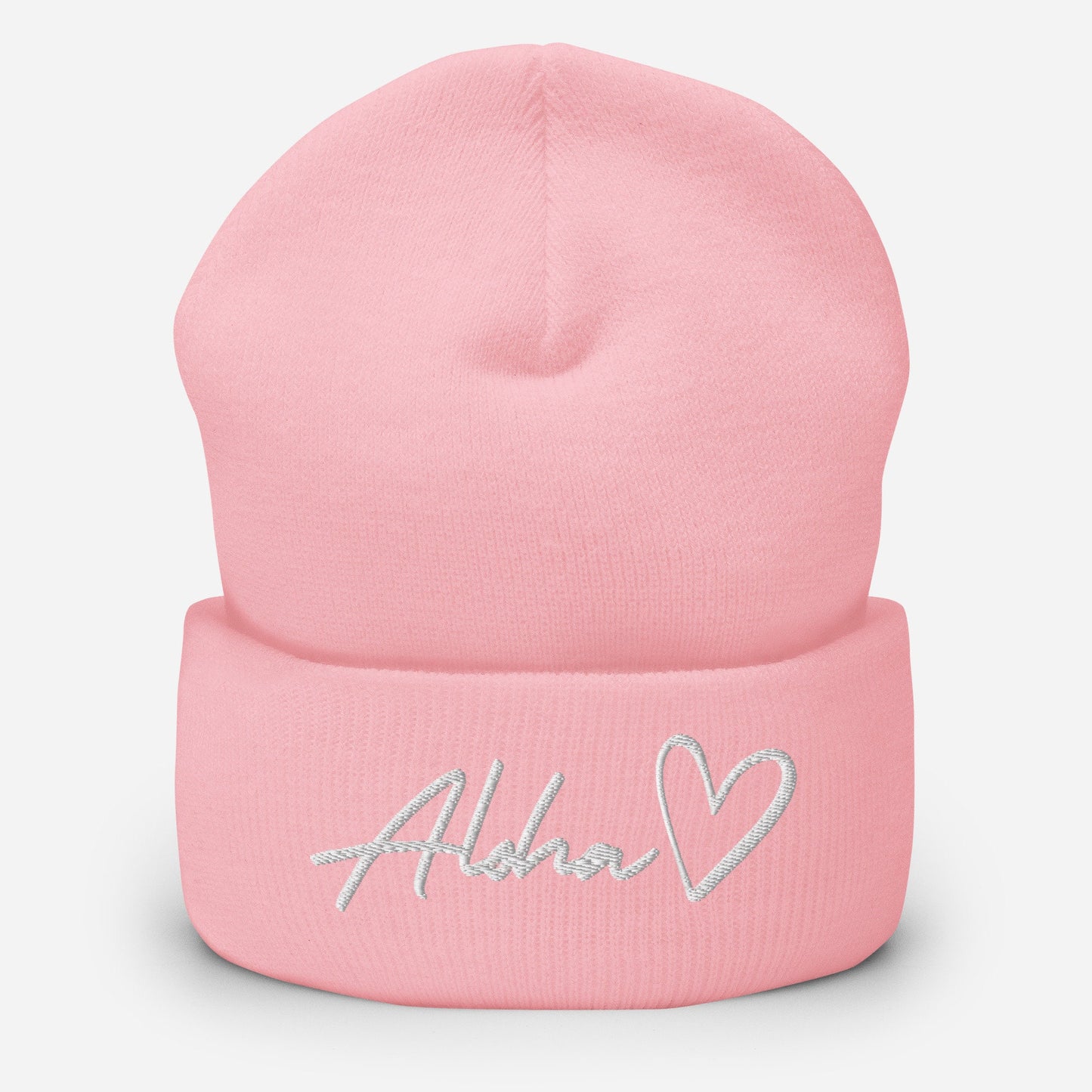 Aloha Love Embroidered Cuffed Beanie Winter Hawaii Aloha Vibes