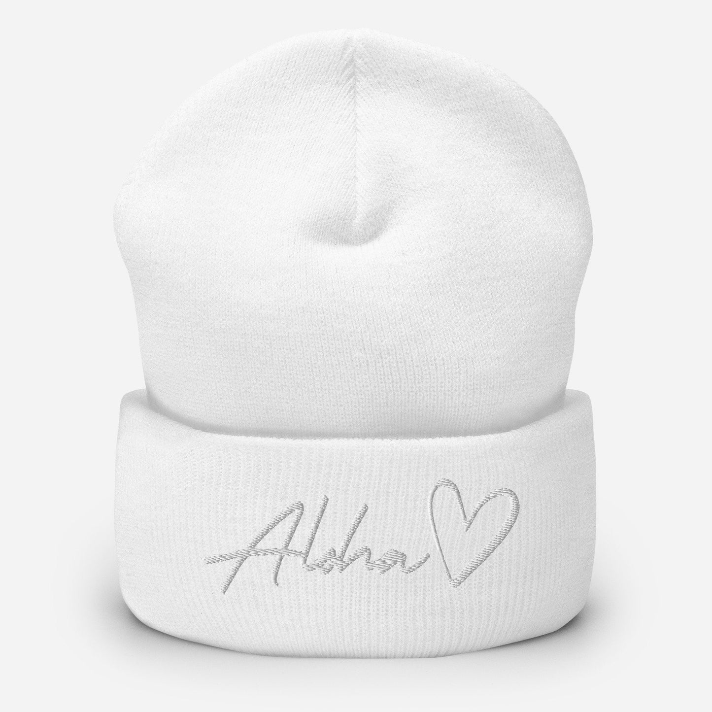 Aloha Love Embroidered Cuffed Beanie Winter Hawaii Aloha Vibes