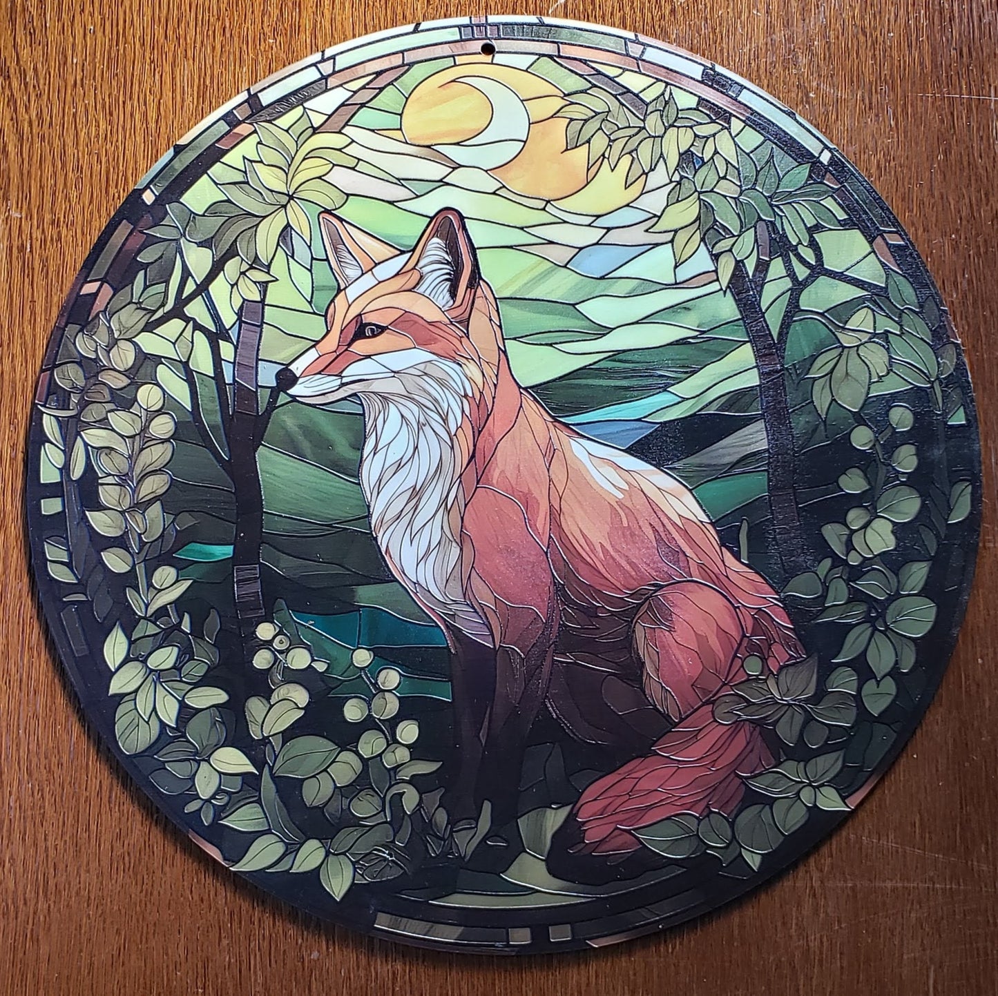 King Lion: Stained Glass Style Window Hanging Made With Real Glass