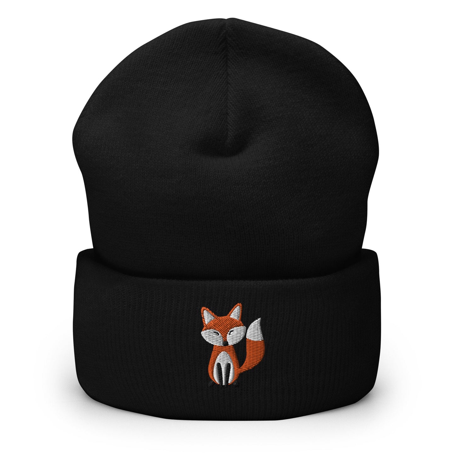 Embroidered Fox Beanie, Winter Warm Unisex Beanie Hat, Animal Lover Toque, Fox Lovers Gift Idea, Fox Beanie Hat for Kids or Adults