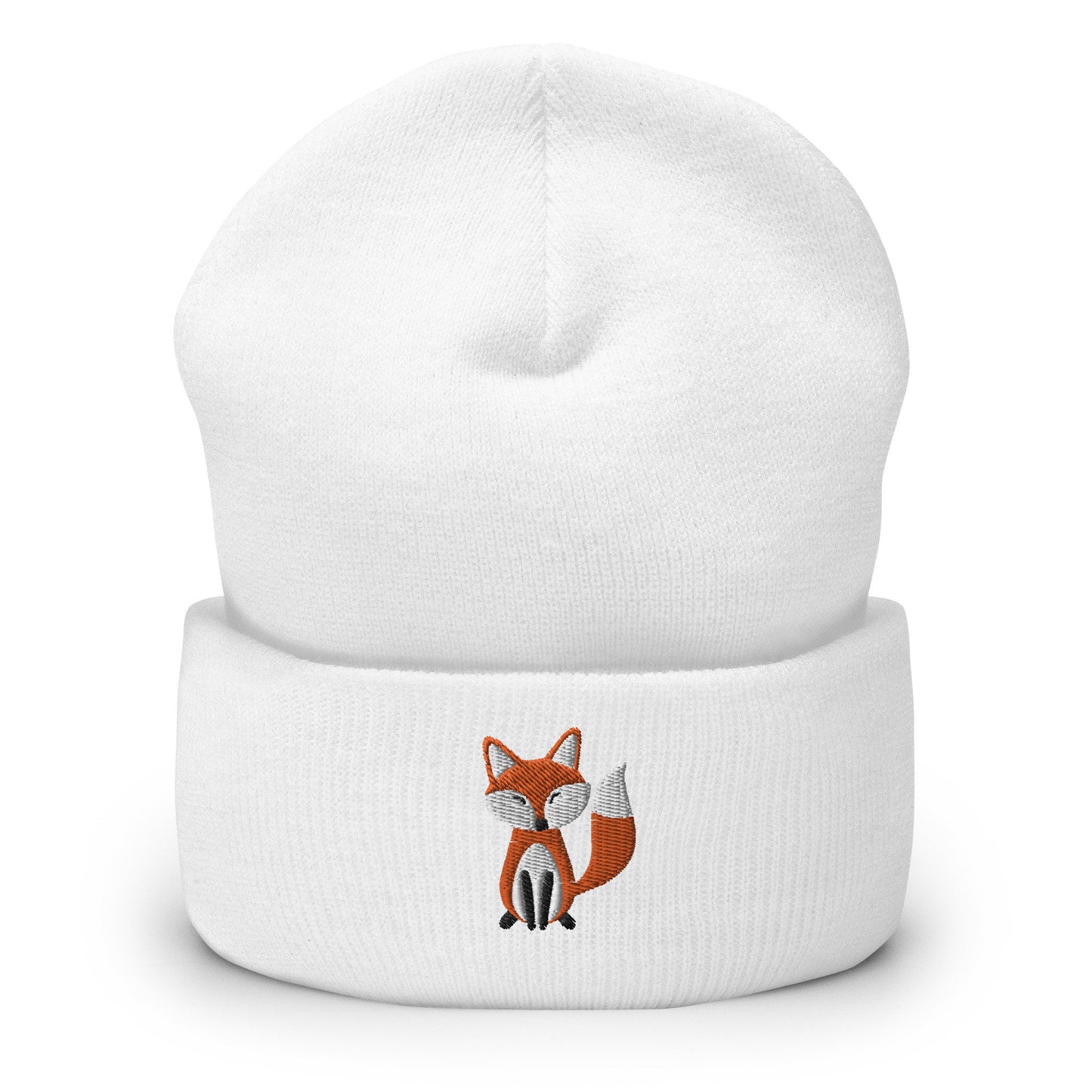 Embroidered Fox Beanie, Winter Warm Unisex Beanie Hat, Animal Lover Toque, Fox Lovers Gift Idea, Fox Beanie Hat for Kids or Adults