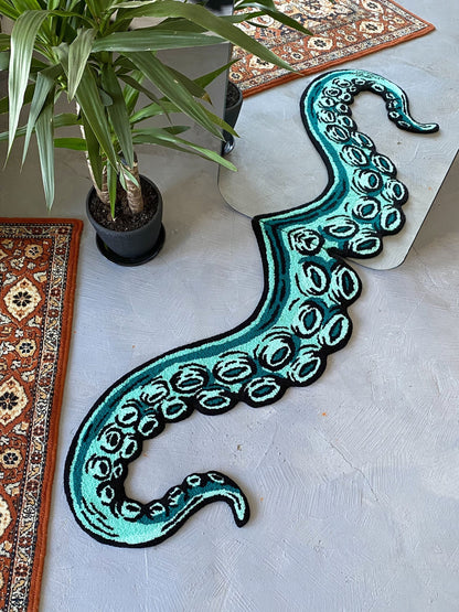Octopus Tentacle Tufted Rug, Living room floor mat, Bedroom Rug, Aesthetic Rug, Sea Themed Rug, Realistic Rug, Gift for Her
