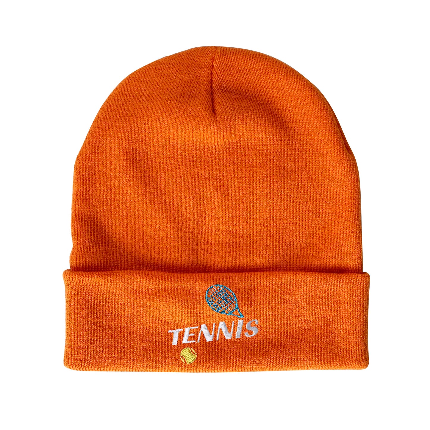 Tennis Ball & Raquet Embroidered Beanie Kiss Beanie Winter Beanie