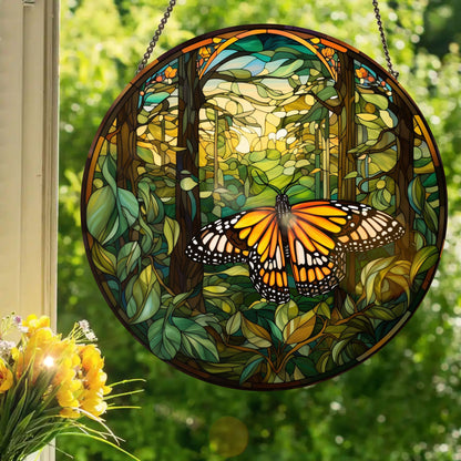 Butterfly #2: Stained Glass Style Window Hanging