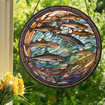 Steelhead Trout: Stained Glass Style Window Hanging