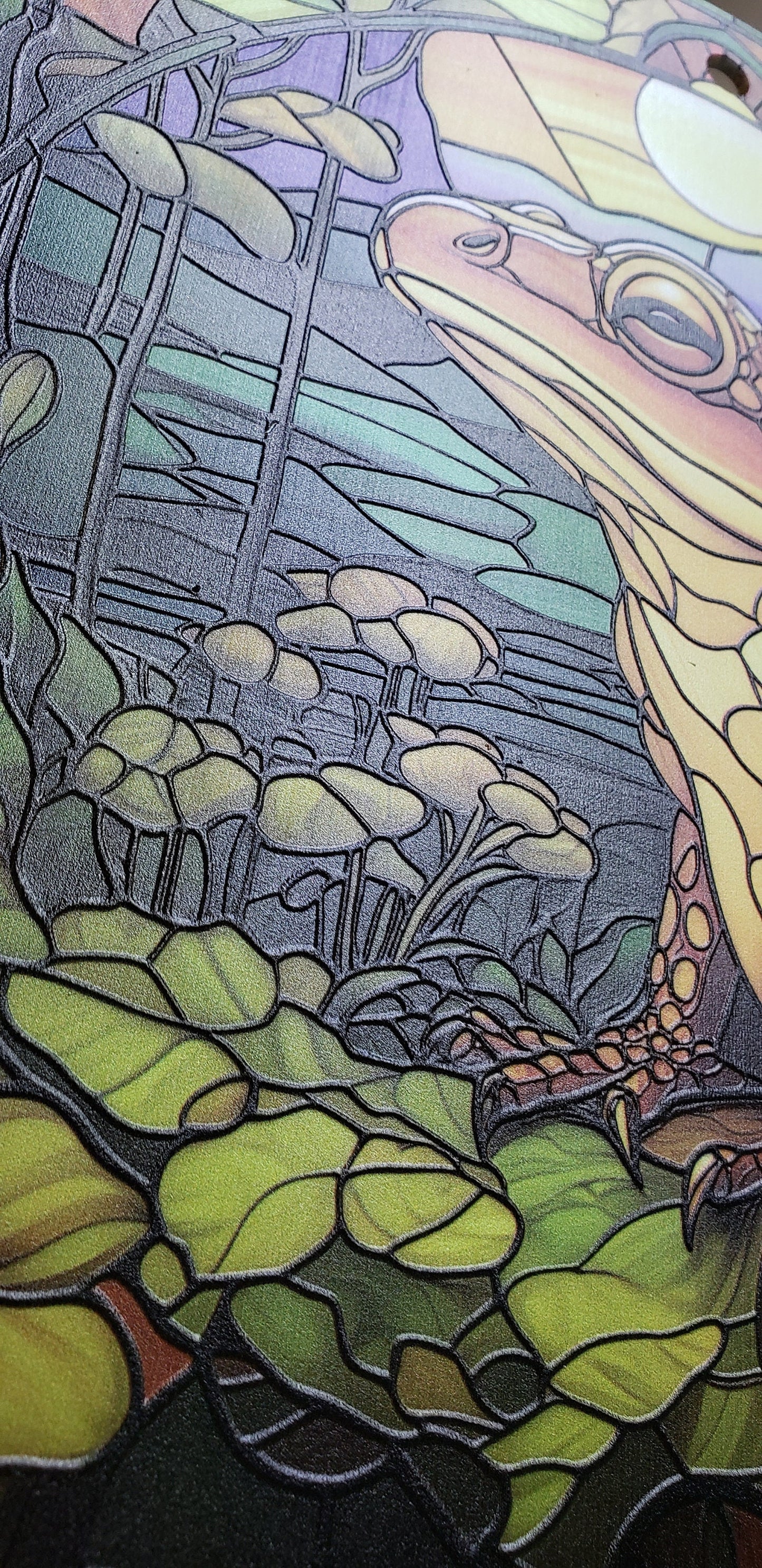 Forest Toad: Stained Glass Style Window Hanging