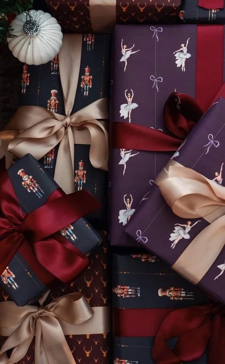 Ballerina Birthday Party Wrapping Paper Girl Gift Wrap Purple Wrapping Paper Ballet Gift Wrap for Holiday Wrapping Paper Children Gift Idea