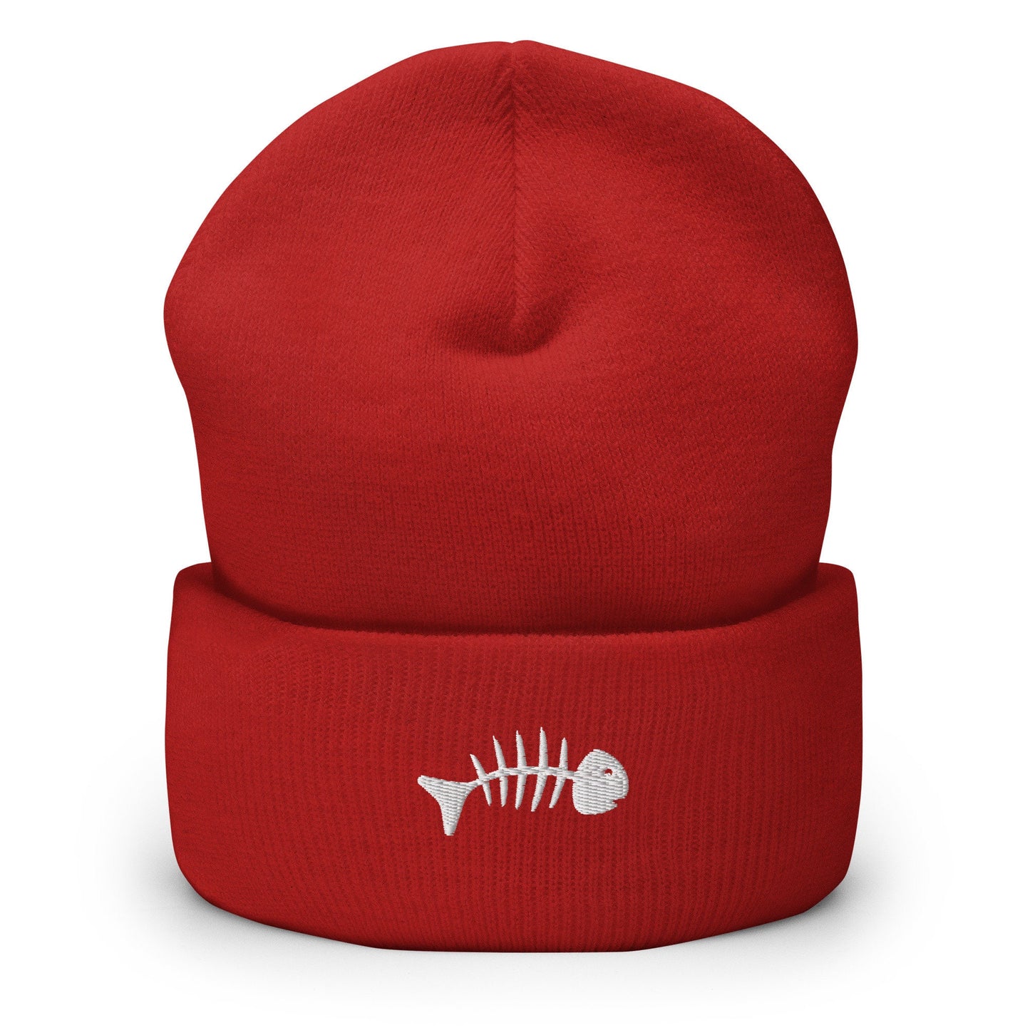 Skeleton Fish Beanie, Dead Fish Logo Skull Cap, Fish Bones Toque, Cool Fish Woolly Hat