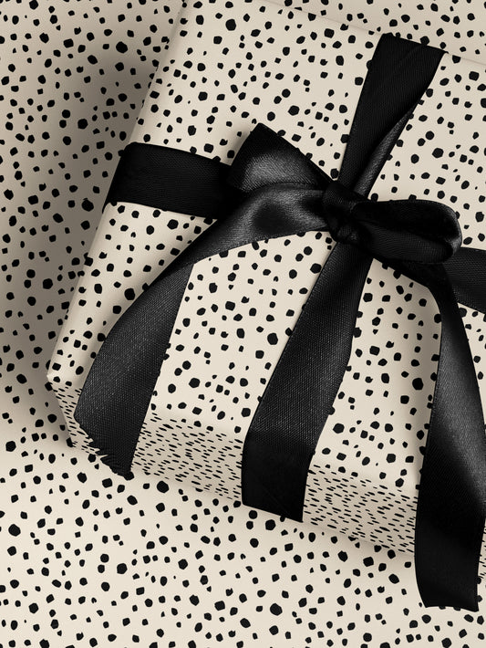 Spot Wrapping Paper Dalmatian Gift Wrap Animal Print Wrapping Paper Elegant Gift Wrap Birthday Gift Wrap Special Occasion Gift Wrap Black
