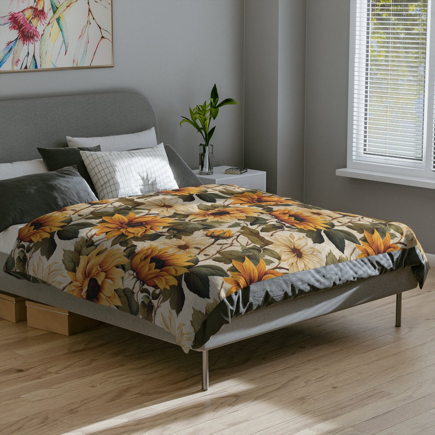 Sunflower Throw Blanket, Floral Home Decor, Fall Flowers Décor, Sunflower Lovers Gift for Her Friends Family Christmas Mother's Day Birthday