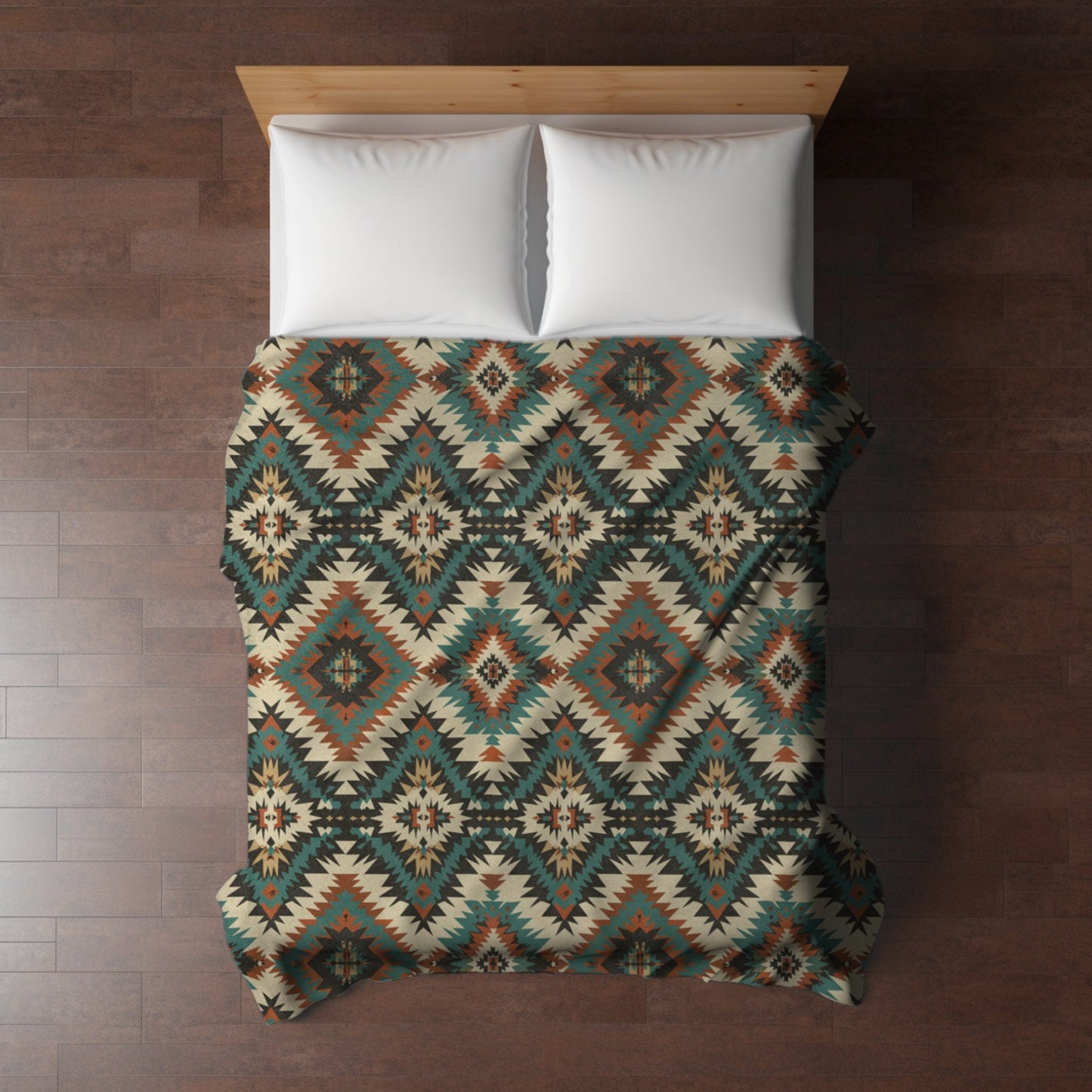 Western Fleece Blanket, Navajo-Inspired Throw Blanket, Turquoise Home Decor, Western Nursery Decor, Baby Shower Gift, Southwestern Decor