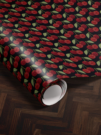 Sexy Wrapping Paper Red Gift Wrap Cherry Wrapping Paper Birthday Gift for Anniversary Gift Wrap Cherry Gift Wrap Romantic Gift Wrap For Her