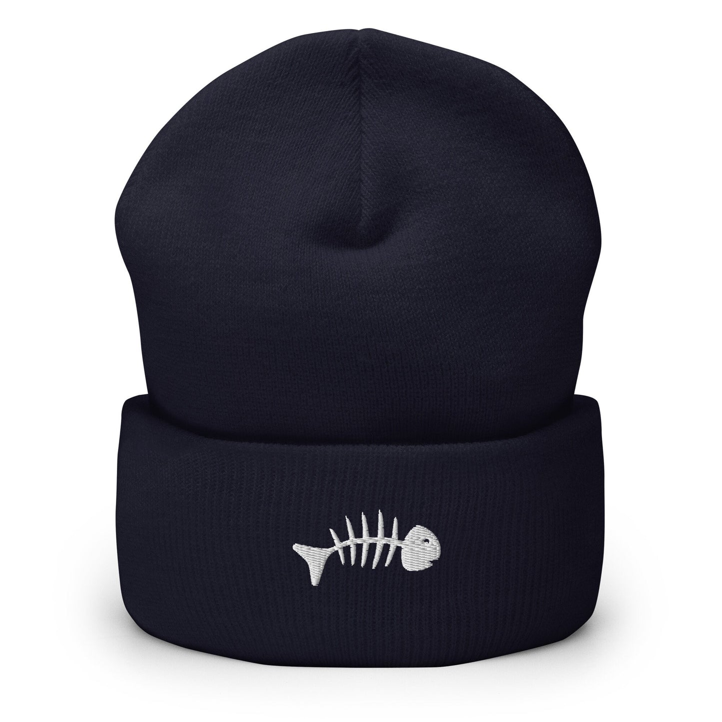 Skeleton Fish Beanie, Dead Fish Logo Skull Cap, Fish Bones Toque, Cool Fish Woolly Hat