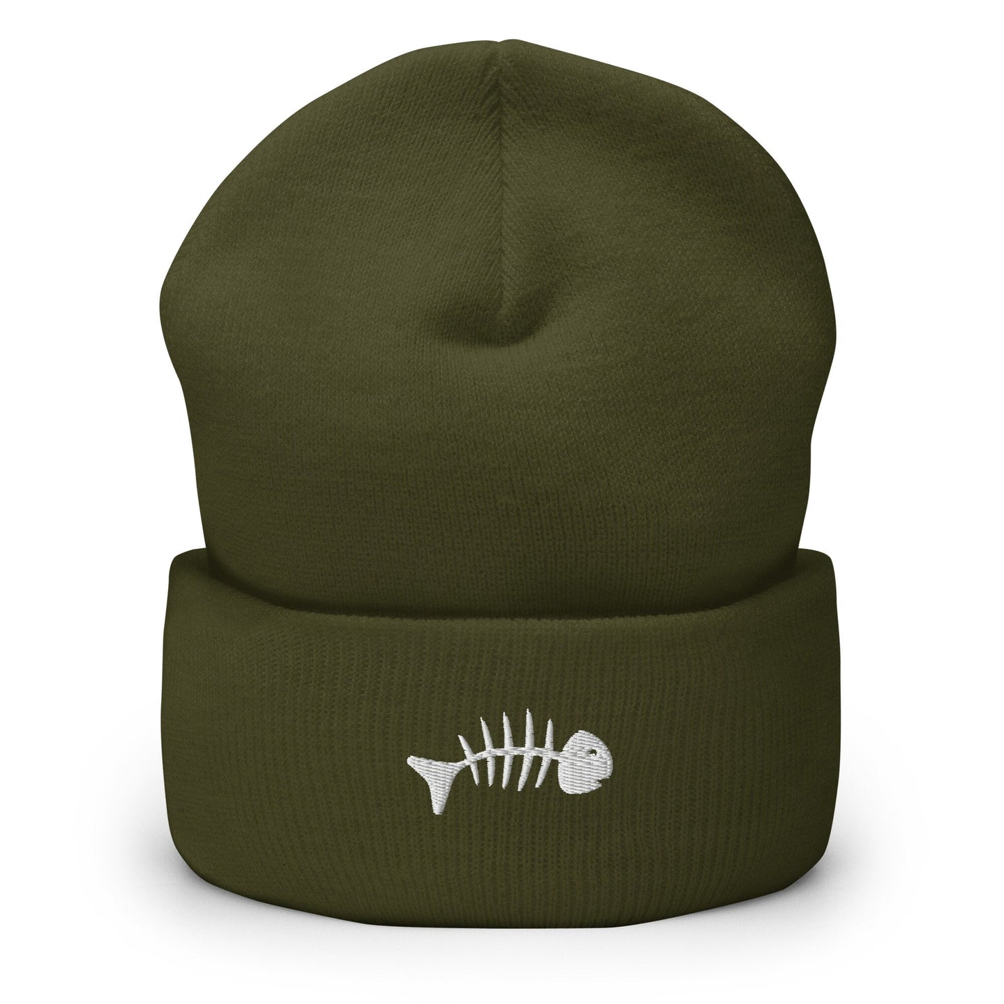 Skeleton Fish Beanie, Dead Fish Logo Skull Cap, Fish Bones Toque, Cool Fish Woolly Hat