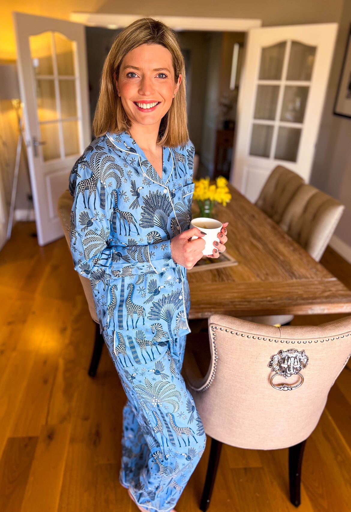 Women's Organic Cotton Pyjama Set | Travel-Inspired Sleepwear | Eco-Friendly Lounge Pants & Top | Soft Comfy PJs Gift for Her