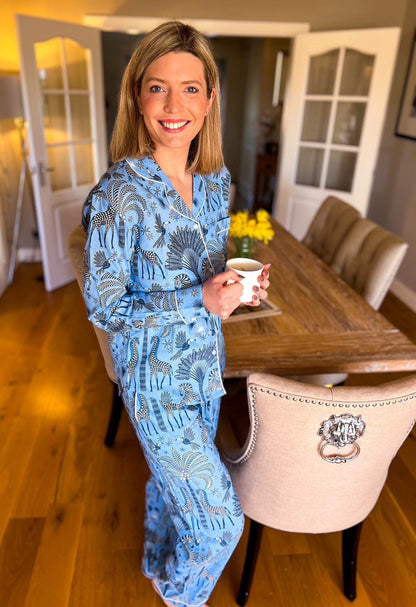 Women's Organic Cotton Pyjama Set | Travel-Inspired Sleepwear | Eco-Friendly Lounge Pants & Top | Soft Comfy PJs Gift for Her