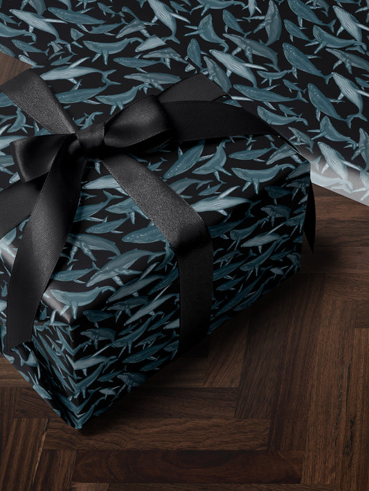 Whale Gift Wrap for Him Whale Art Print Sealife Wrapping Paper Kid Marine Life Print Blue Wrapping Paper Craft Supply Father Day Gift Dad