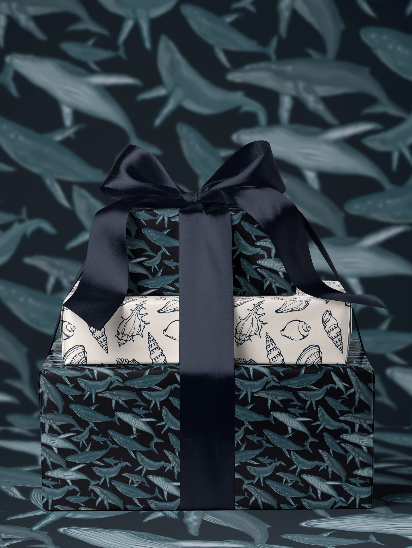 Whale Gift Wrap for Him Whale Art Print Sealife Wrapping Paper Kid Marine Life Print Blue Wrapping Paper Craft Supply Father Day Gift Dad