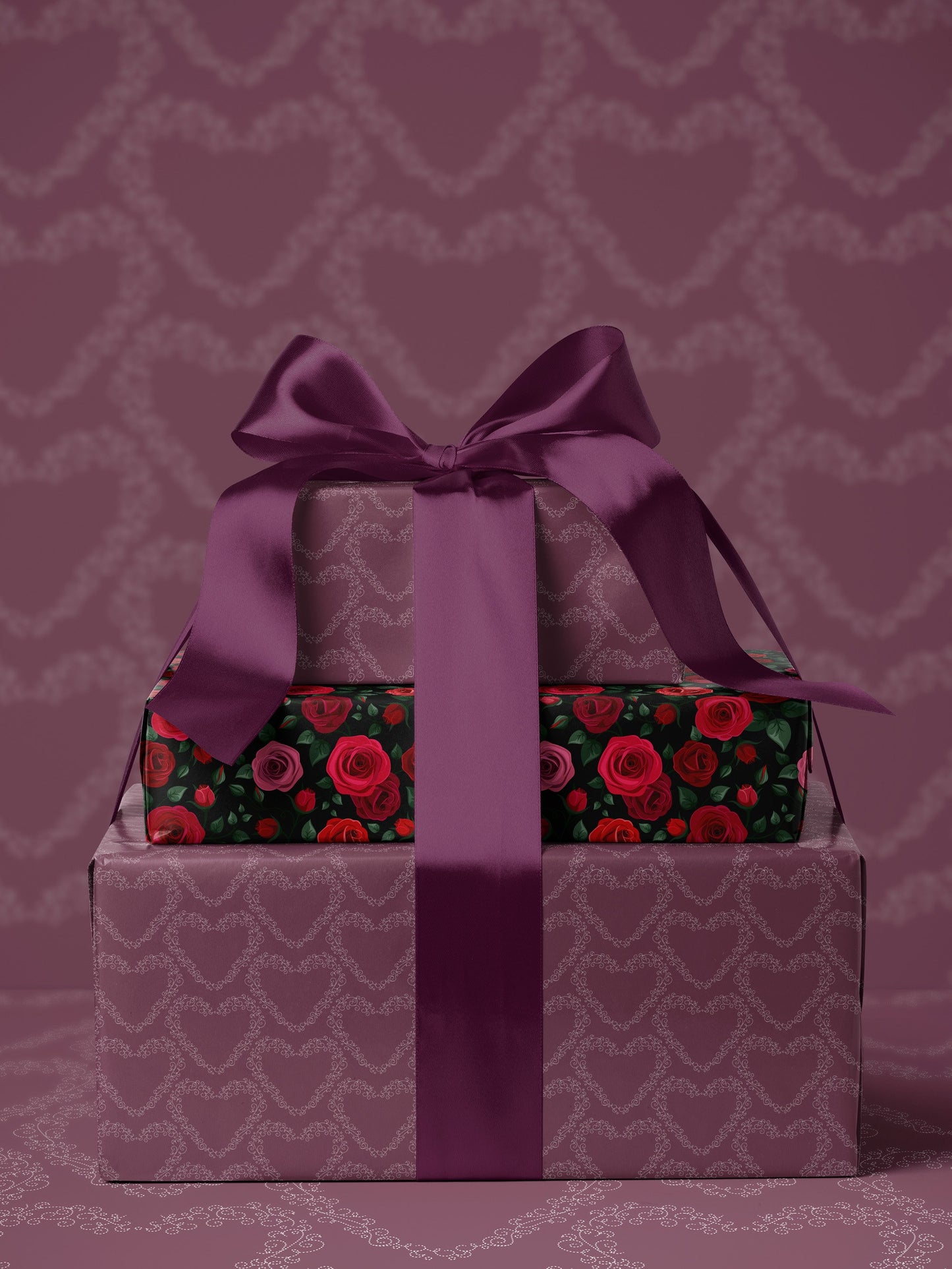 Purple Heart Wrapping Paper Heart Gift Wrap Valentine Gift Wrap Elegant Gift Wrap Love Gift Wrap Galentine Wrapping Paper Wedding Gift Wrap