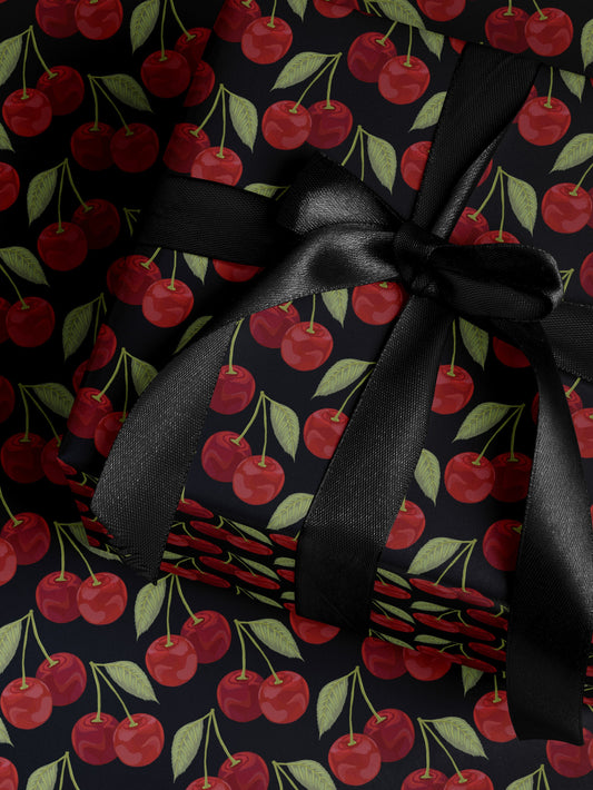 Sexy Wrapping Paper Red Gift Wrap Cherry Wrapping Paper Birthday Gift for Anniversary Gift Wrap Cherry Gift Wrap Romantic Gift Wrap For Her