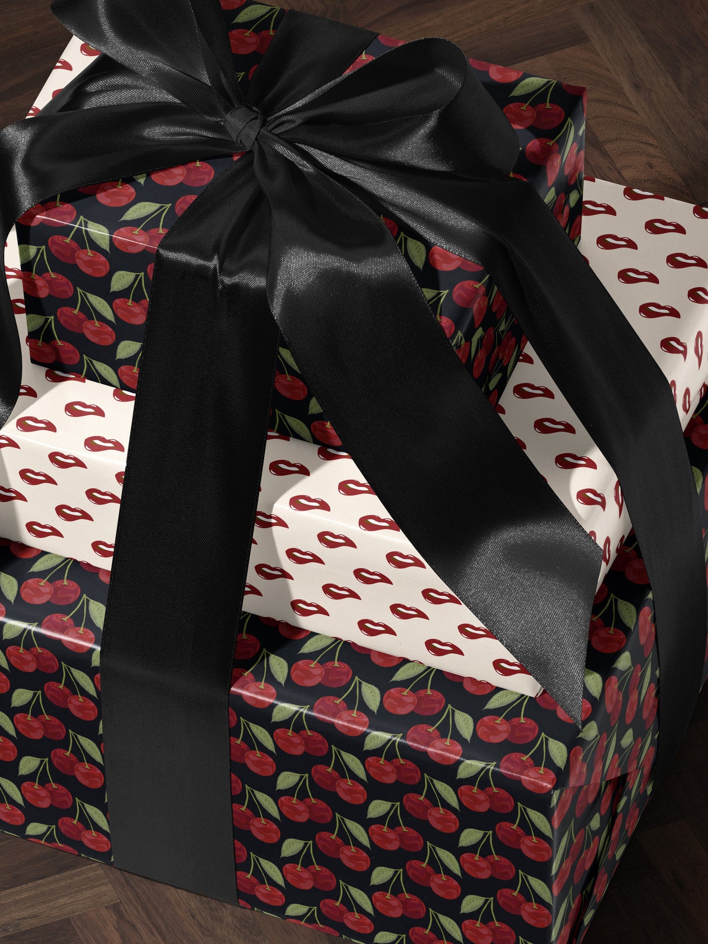 Cherry Wrapping Paper Red Gift Wrap Fruit Birthday Theme Bachelorette Party Idea Romantic Gift for Her Scrapbook Paper Gift Package for Her