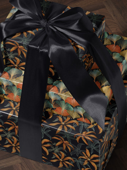 Moody Floral Print Wrapping Paper Birthday Gift Package for Her Elegant Gift Wrap Wedding Packaging Paper Tropical Party Decor Moody Flower
