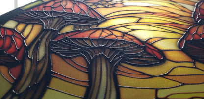 Mushroom Forest: Stained Glass Style Window Hanging