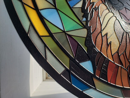 Tri-Color German Shepherd: Stained Glass Style Window Hanging