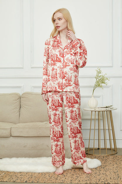 Bride And Bridesmaids Pajama, Pajama Set For Women,Red Of The Evening ,Soft Silky Polyester, Gift For Her, Personalized Gift For Bridesmaids