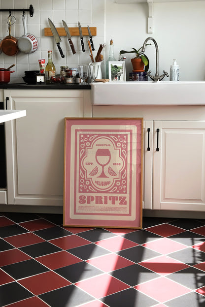 Spritz Cocktail Poster, Kitchen Art, Kitchen Poster, Kitchen Print,  Retro Print, Art Deco, Kitchen Decor, Cocktail Print