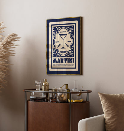 Martini Poster, Cocktail Art, Kitchen Art, Kitchen Poster, Kitchen Wall Art, Retro Print, Art Deco, Kitchen Decor