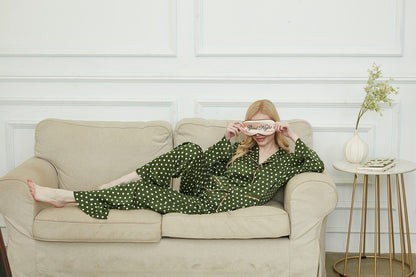 Silky Long Pyjama Set, Bride And Bridesmaids Pajama, Pajama Set For Women, Classic Polka Dot , Gift For Her, Soft Satin Pajama Set