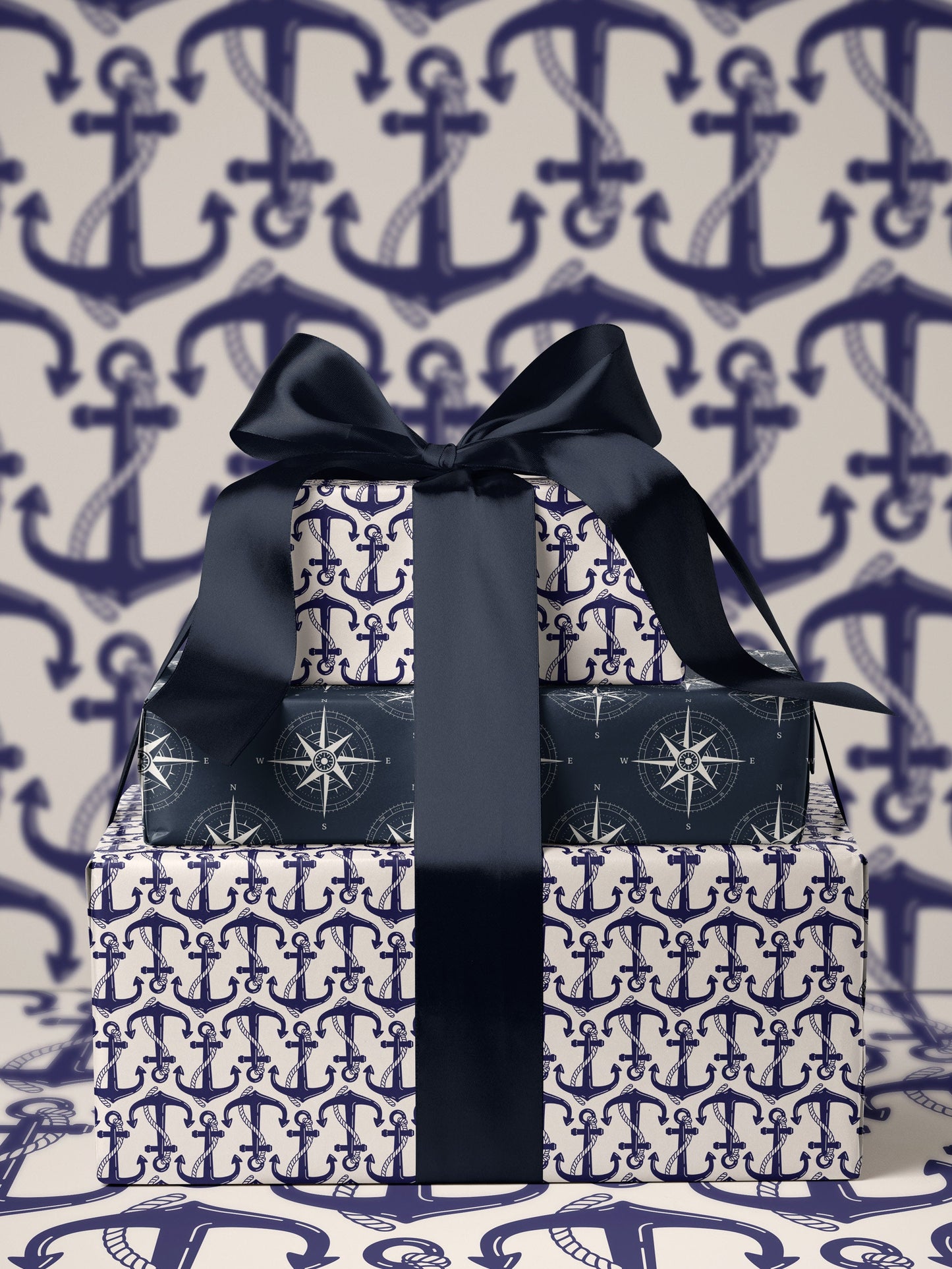 Anchor Gift Wrap Roll Nautical Birthday Party Coast Guard Gift Idea Nautical Wedding Gift US Navy Gift for Men Decoupage Paper Gift Wrap Dad