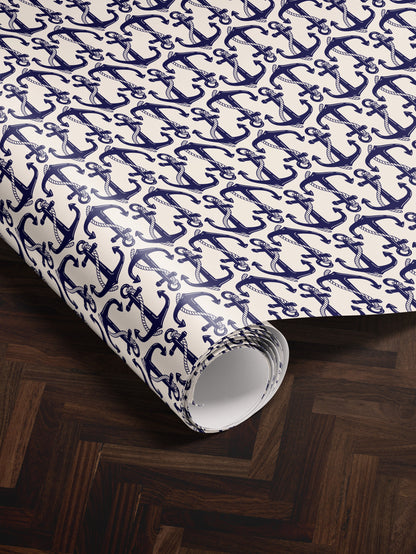 Anchor Gift Wrap Roll Nautical Birthday Party Coast Guard Gift Idea Nautical Wedding Gift US Navy Gift for Men Decoupage Paper Gift Wrap Dad