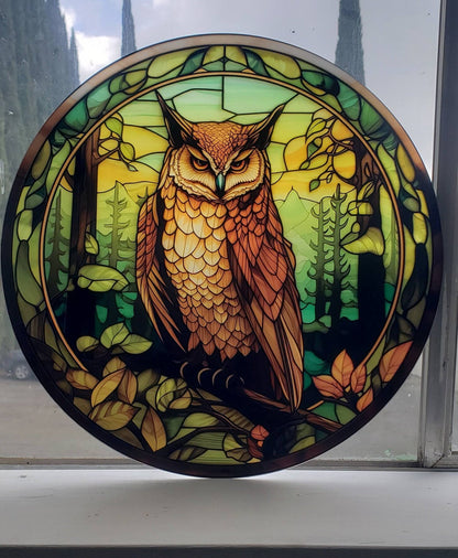 Peacock: Stained Glass Style Window Hanging