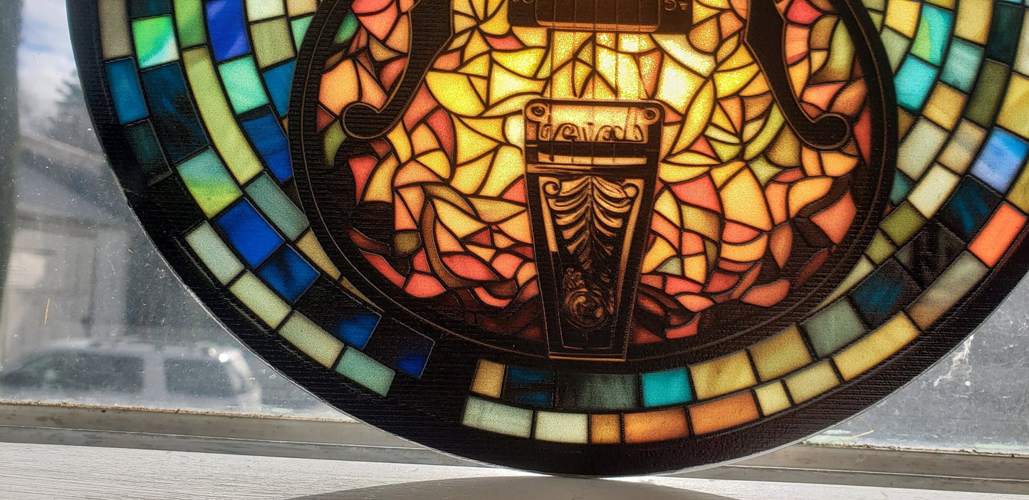 Guitar #1: Stained Glass Style Window Hanging