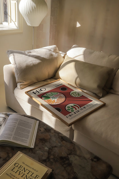 Pho Poster, Food Print, Kitchen Poster, Kitchen Print, Modern Kitchen Decor, Retro Food Poster, Chef Print, Bar Art