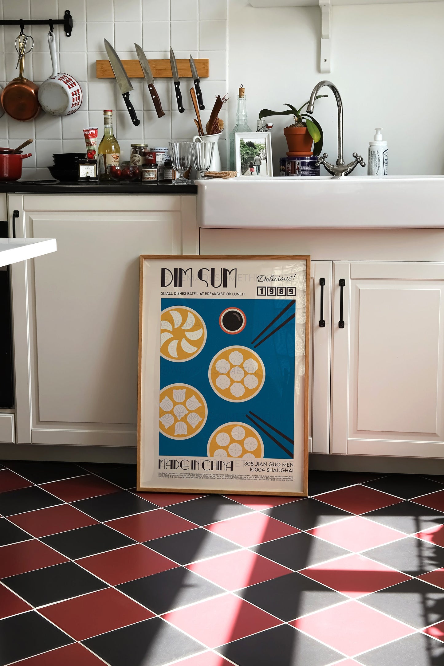 Dim Sum Poster, Kitchen Poster, Kitchen Print, Food Print, Modern Kitchen Decor, Illustration, Chef Print, Exhibition Poster, Retro Wall Art